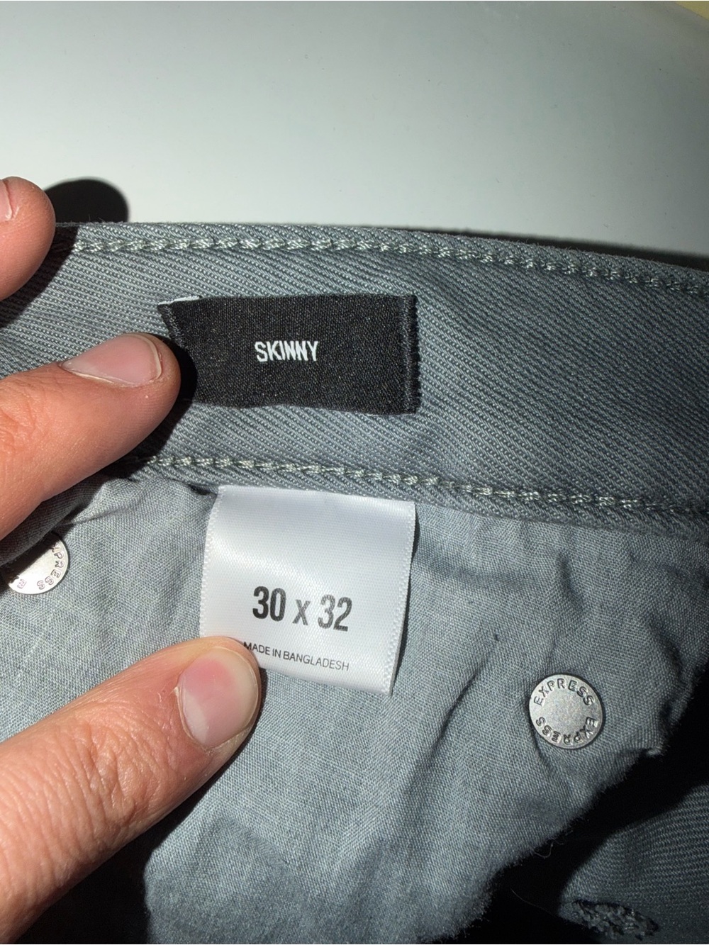 Express Men's Skinny Jeans in Gray-Blue - Picture 4 of 5